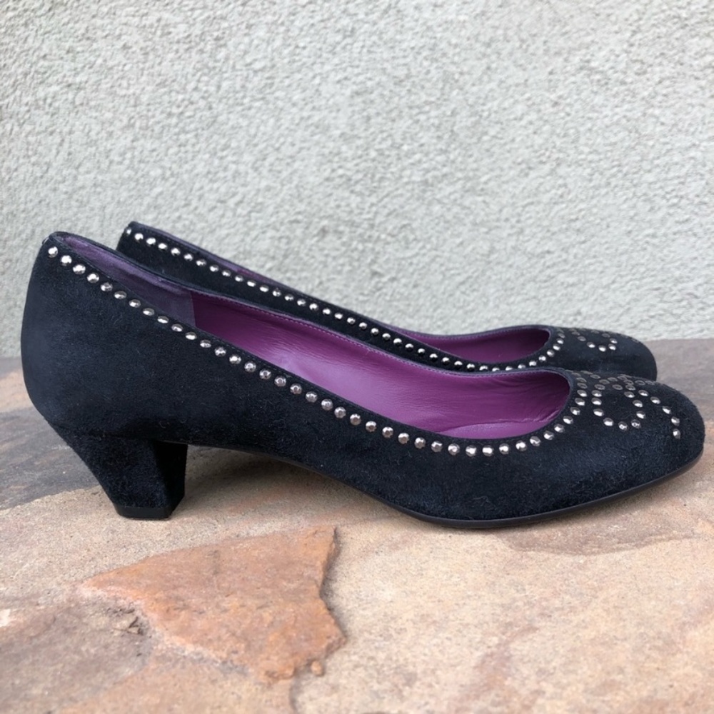 Marc Jacobs Black Bow Embellished Kitten Heels